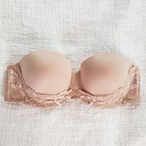 VS nude lace strapless bra